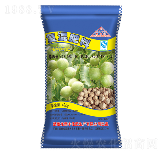 核桃樹(shù)專用復(fù)混肥料12-6-7-龍潤(rùn)豐