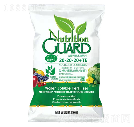 高鉀型大量元素水溶肥料20-20-20+TE-肽源生物