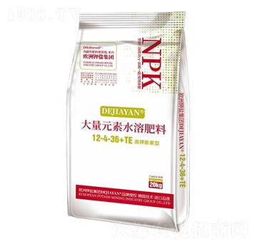 高鉀膨果型大量元素水溶肥料12-4-36+TE-德鉀鹽國際